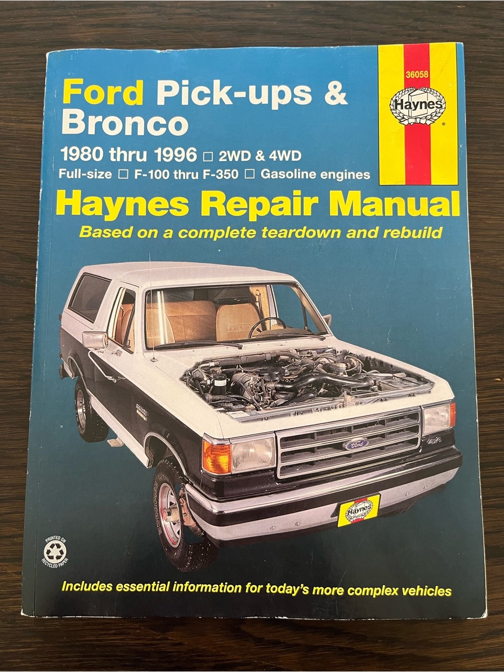 Haynes 36058 Truck Bronco 1980-1996 2WD 4WD F100 F150 F250 F350 Repair Manual